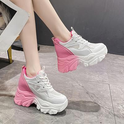 Women's Casual Sports Running Shoes 2024 Spring Summer New Fashion Thick Sole Mesh Breathability Versatile Comfortable Sneakers