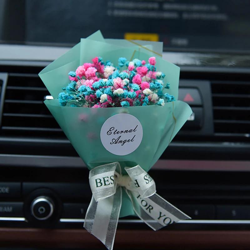 

Сухоцветное украшение автомобиля, интерьерный зажим для вентиляционного отверстия, мини-букет, диффузор для автодухов, аромат, розовые аксессуары, подарок для девочек разноцветный