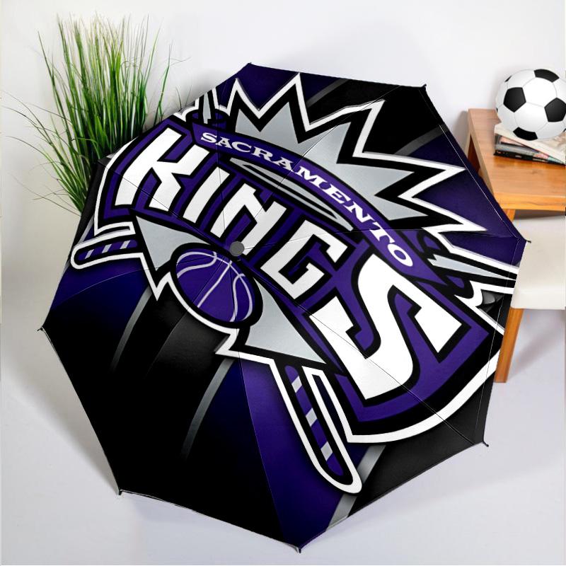 Sacramento Basketball Logo Umbrella 8-Frame for Travel, Camping, Casual Lightweight Portable Umbrella, Essential for Every Family Holidays Gift