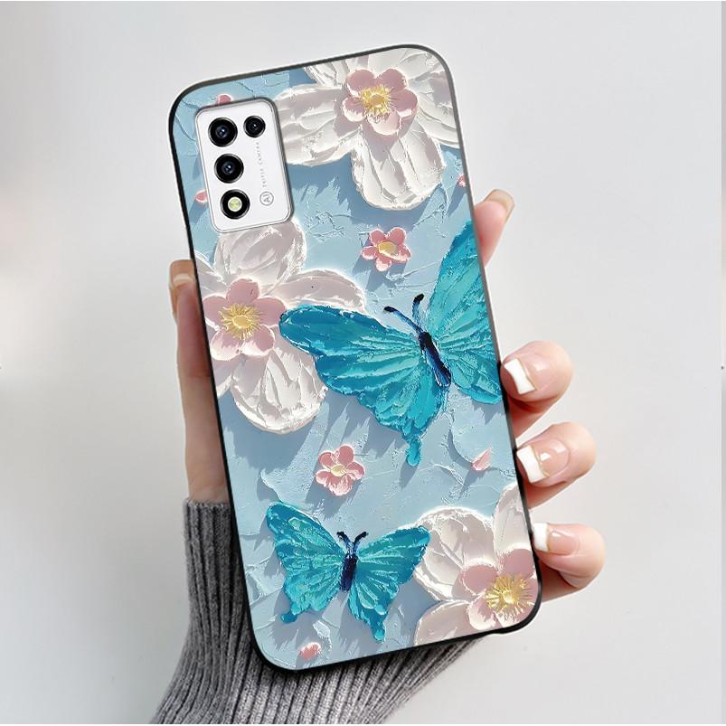 Phone Case For ZTE Libero 5G III A202ZT / Libero 5G II A103ZT Casing Fashion Butterfly Flower Black Soft TPU Case Silicone Cover