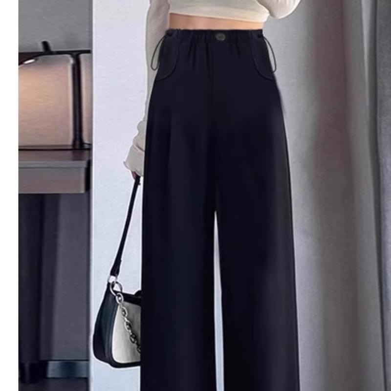 Thin Style Without Abdomen Is Loose Without Astringent Belly. Woman Wide-leg Pants Wear Casual Straight-leg Suit Pants During Pregnancy.