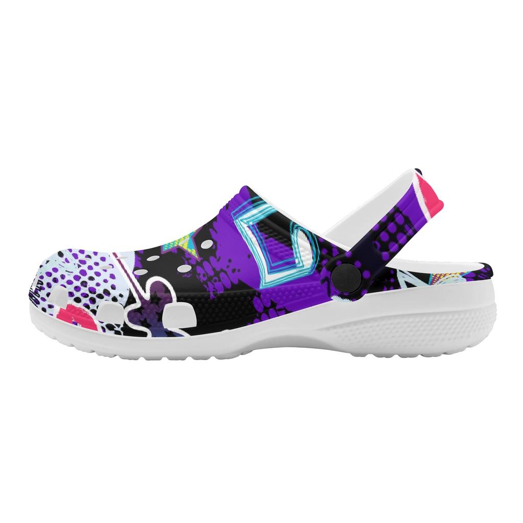 Colorful Printed EVA Garden Shoes Unisex Lightweight Breathable Slip On Clogs Beach Pool Bathroom Home Slippers Comfort Fit