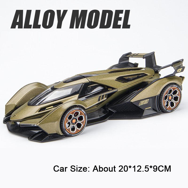 

1:22 Shelby Cobra427 V12 Toy Model Supercars Alloy Diecast Sound Light Doors Opened Pull Back Ornament Sports Car for Kids Gifts