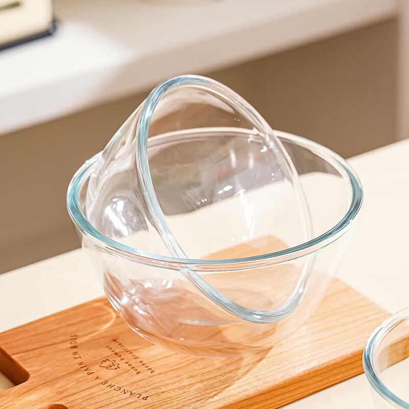 Large Heat-Resistant Glass Salad Bowl Set