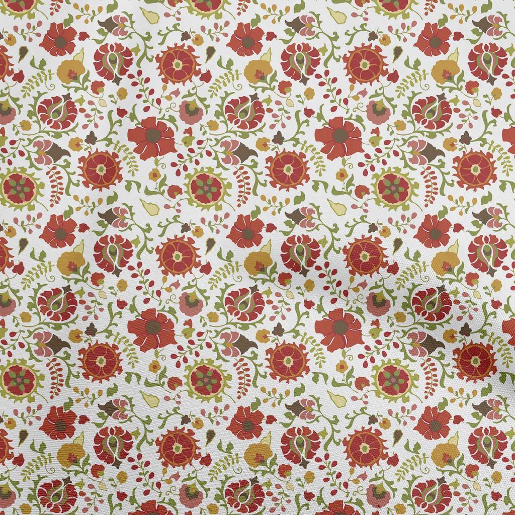 oneOone Baumwoll-Flex Hellblau Stoff Asiatisch Suzani Patchwork-Materialien Druck Nähstoff Pro Meter 40 Zoll