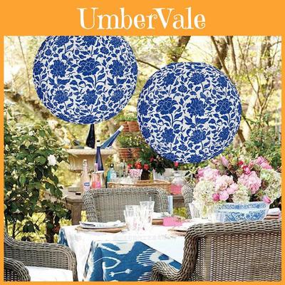 Qinghua Porcelain Theme Paper Lanterns For Wedding Party Decorations And Nursery Room Decor
