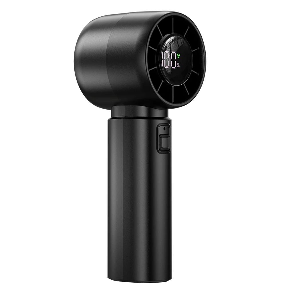 Handheld Mini Fan 4000mAh Battery Portable Rechargeable Fan with LED Display 5 Speed Turbo Fan for Beach Travel Vacation