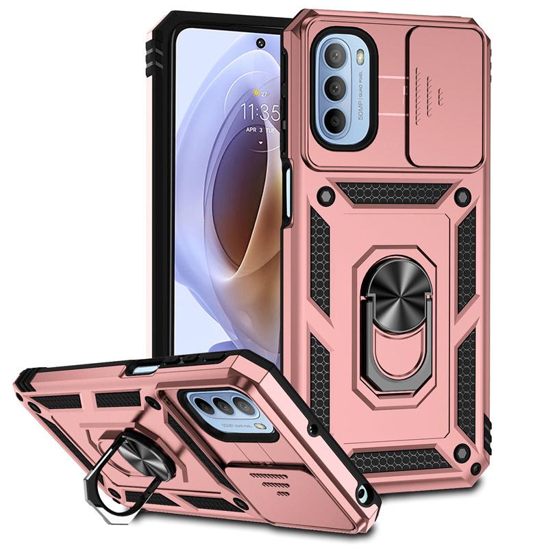 For Motorola Moto G31 G41 Case Magnetic Metal Ring Holder Armor Cases For Moto G 31 41 MotoG31 MotoG41 Slide Lens Protect Cover