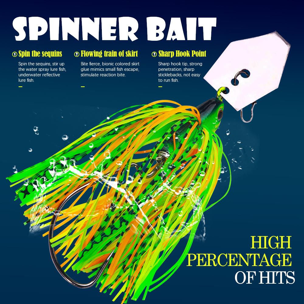 Chatterbait Fishing Lure Wobbler Spinner Bait Blade Jig Swimbait for Bass Pike Silicone Skirt Artificial Baits 15g 20g