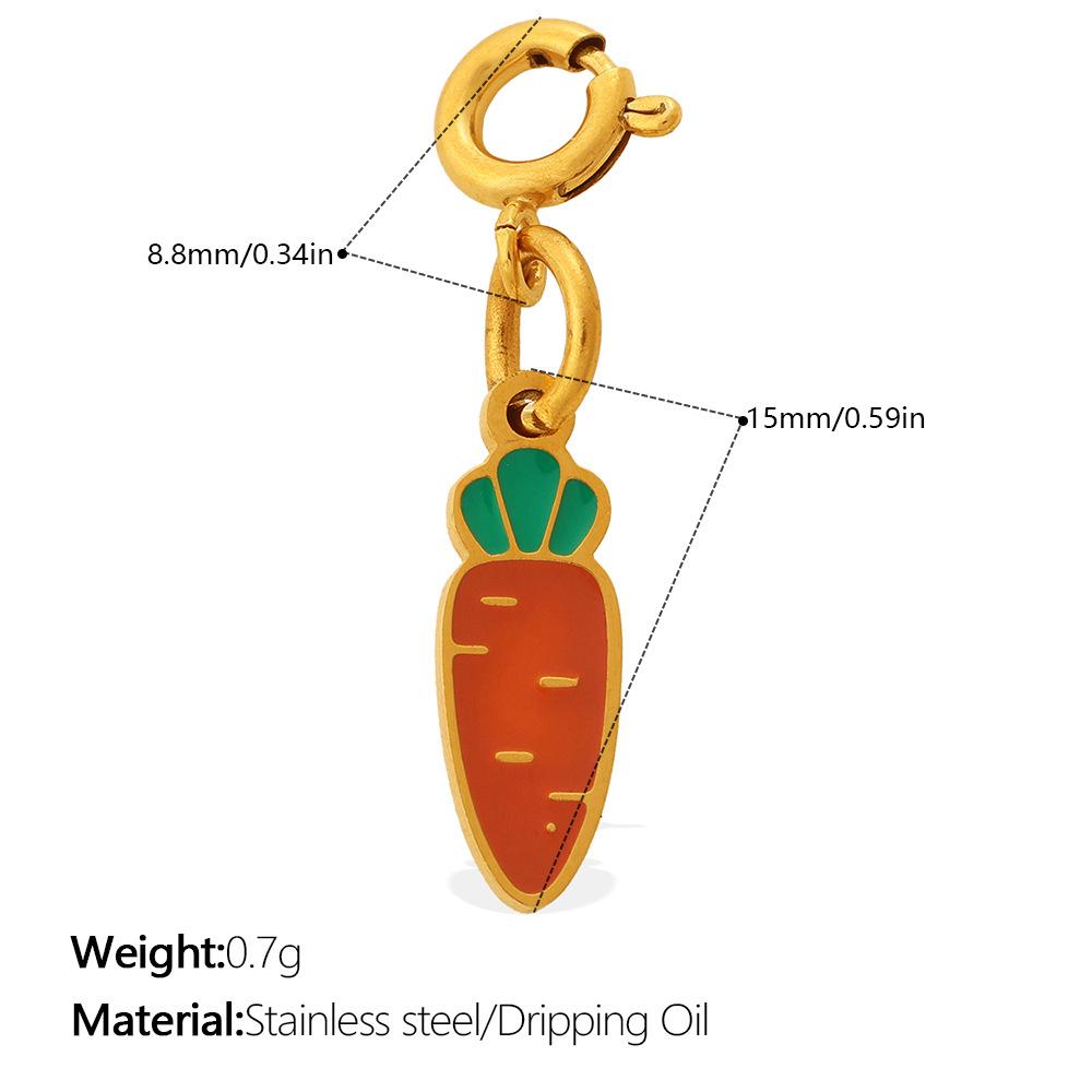 Small Fresh Pastoral Cute Vegetable Series Jewelry Buckle Pendant Stainless Steel DIY Bracelet Necklace Accessories