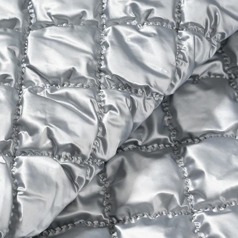 1 Yard PU-Leder Quiltstoff Ultraschall-Prägung Gesteppte Baumwollstoffe für DIY Nähen Kleidung Gepäcktaschen 137cm Breite