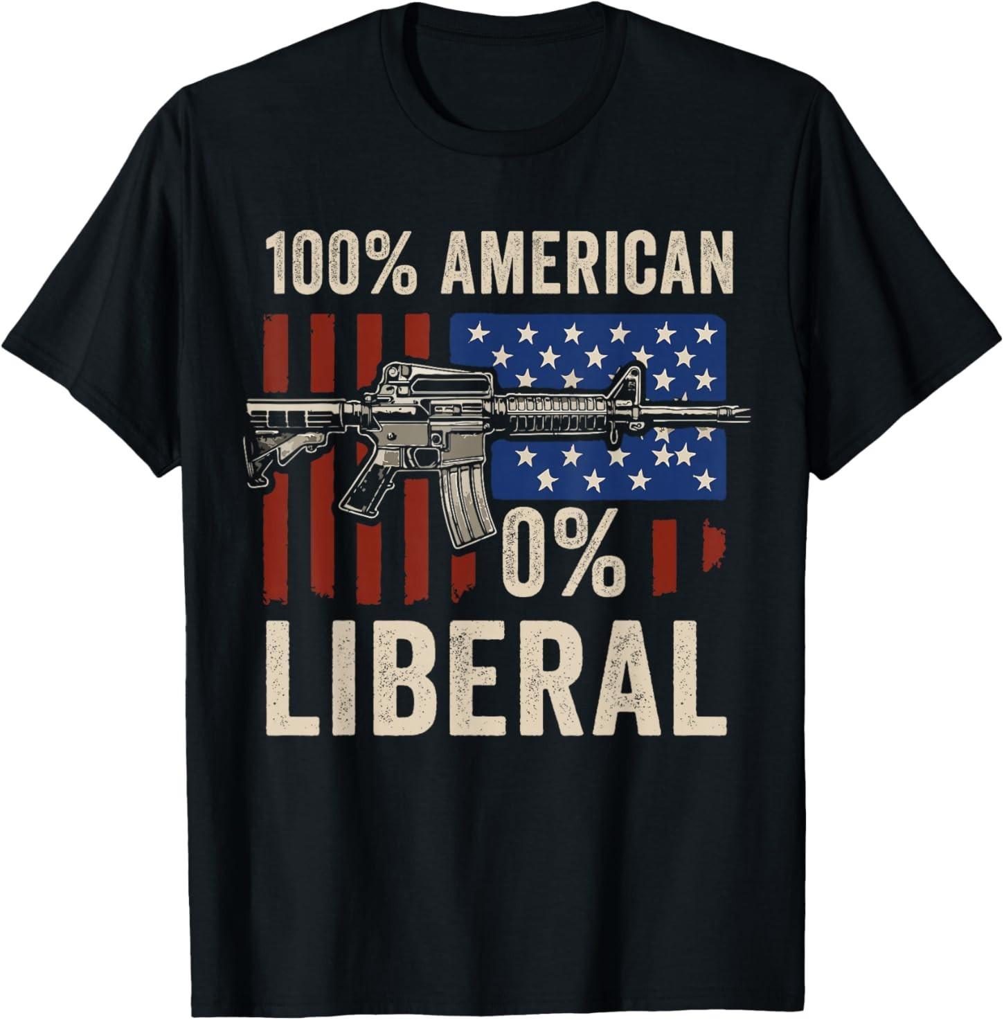 0% Liberal 100% American Zero Percent Liberal Men Women T-Shirt S разноцветный