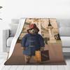 Britain Paddington Brown Bear Warm Blanket Cute Movie Cartoon Travel Plush Throw Blanket Flannel Bedspread Sofa Bed Cover