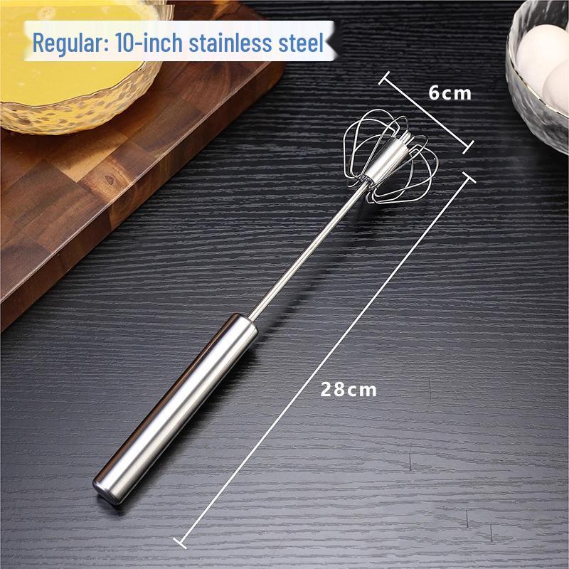 

Ручной венчик из нержавеющей стали – Полуавтоматический, Идеален для взбивания яиц и крема