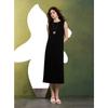 Sancai Acetate Sleeveless Straight Long Dress