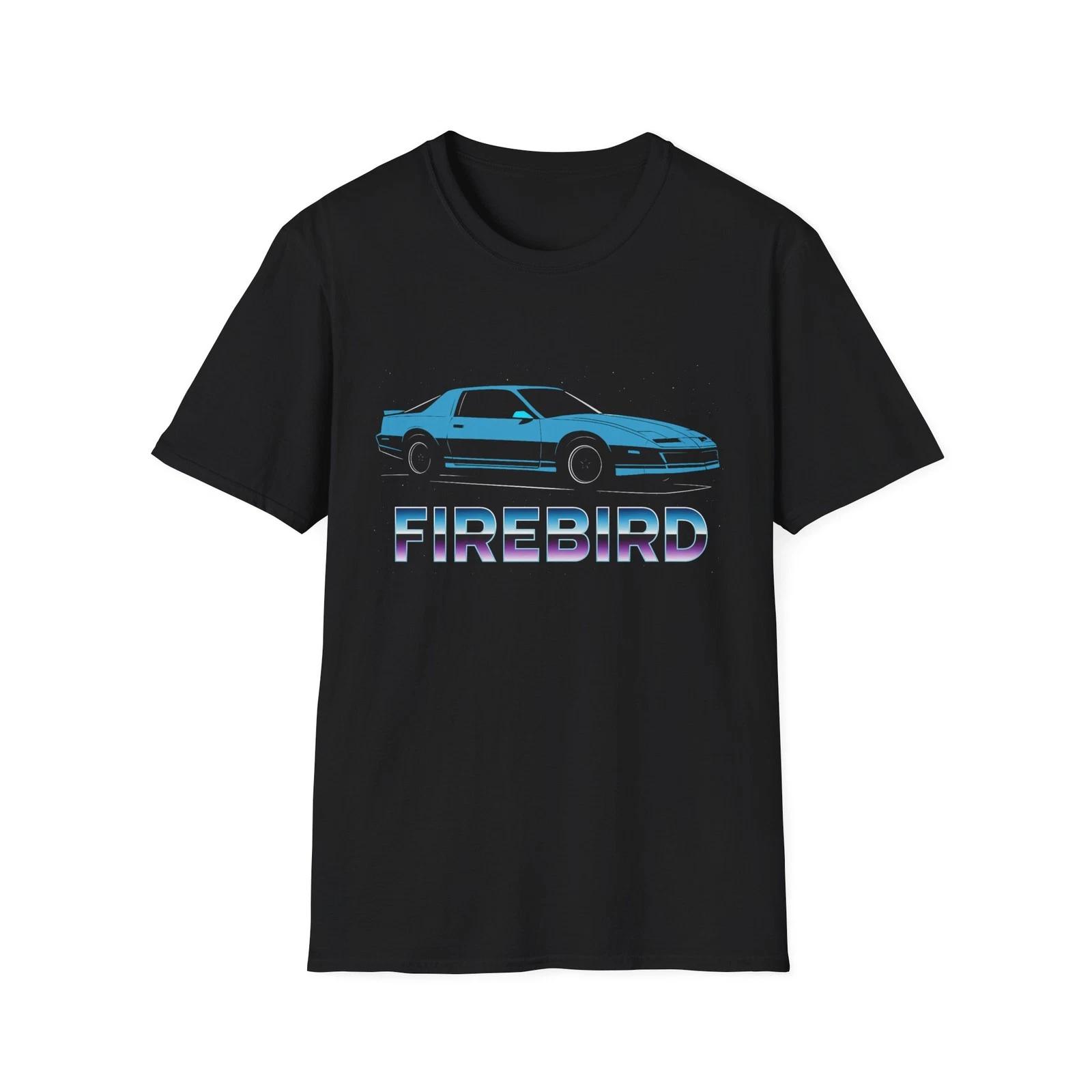3rd Gen Firebird T-Shirt Retro 80s Style Muscle Car Tee Vaporwave Blue XS