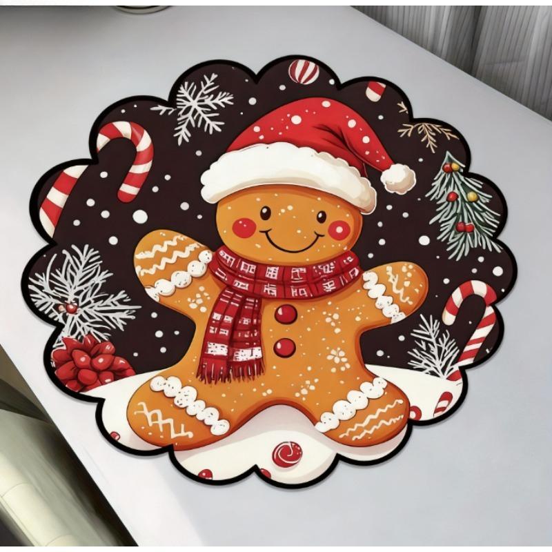 

Рождественская шапка с оленями Нескользящий впитывающий коврик для стола - Грязеотталкивающая и брызгозащищенная подставка 40*40cm (1PC)