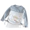 Girls Autumn Cotton Slim Fit Long Sleeve T Shirt Casual Drawstring Top For Little Kids Base Layer