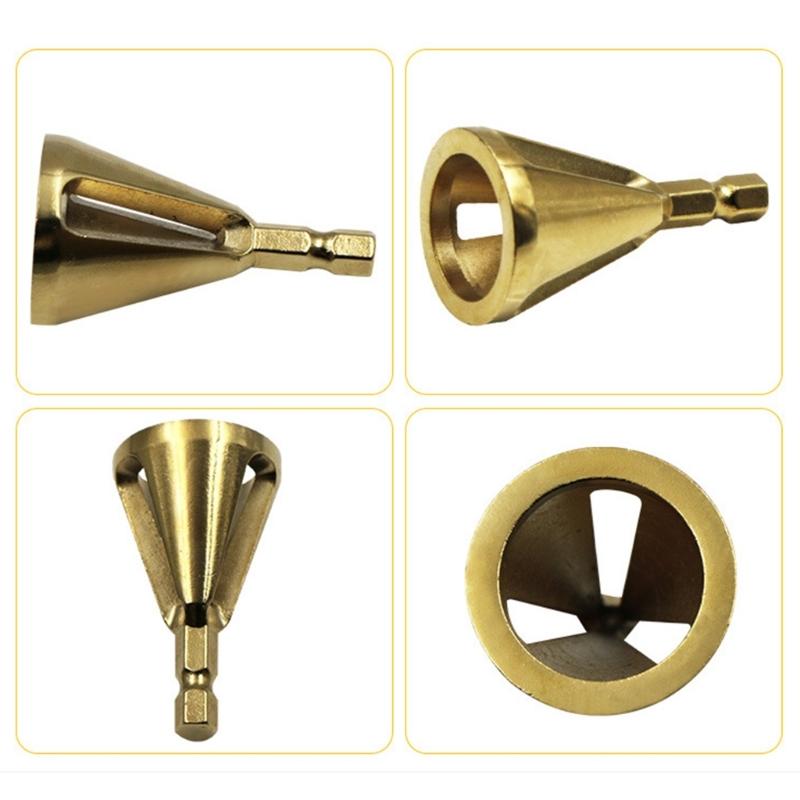 2 Stück Entgratwerkzeug für Außenanfasung Metall Sechskantschaft Trimmbohrer für Metallschraube Schnelles Entfernen von Gratentfernung