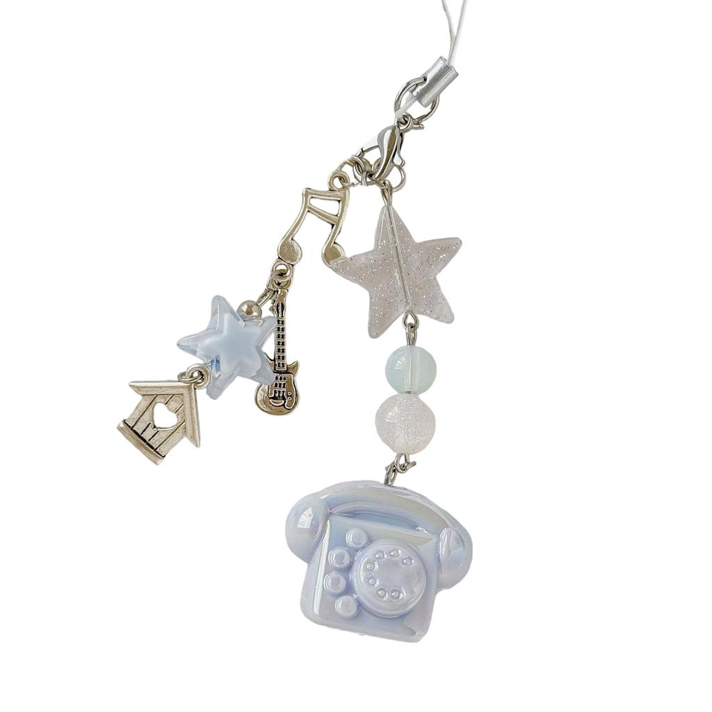 Classic Phone Shaped Key Holder Safe Edges Resin Keyring Phone Lanyard Personalized Gift For Friends Family