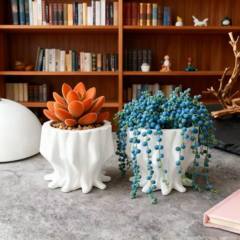 Schöner Bein Blumentopf Grüne Topfpflanzen Behälter Haus Hof Garten Dekoration Harz Handwerk Ornamente Geschenk