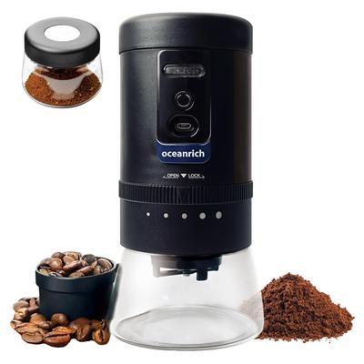 Moulin à café automatique Oceanrich G1R, Moulin électrique portable avec 5 réglages réglables, Type sans fil (UQ-ORG1BKR)