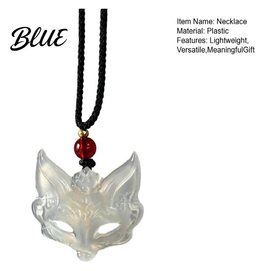 Lightweight Plastic Necklace Fox Mask Guardian Traditional Chinese Aesthetic Pendant