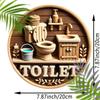 Hanging Pendant Wooden Bathroom Sign Plate 2D Flat Toilet Decor Plate Circle Decor Plaque  Wall Art