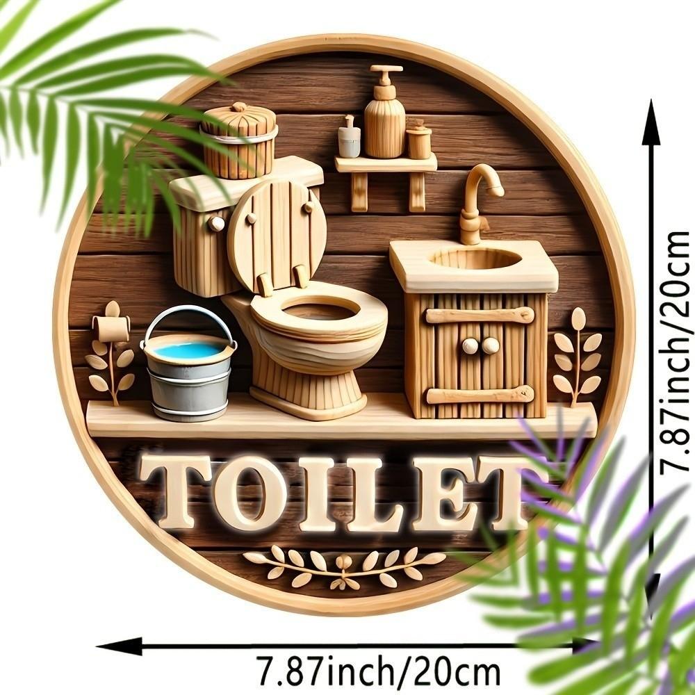 Wall Art Sign Circle Decor Plaque Hanging Pendant Toilet Decor Plate Home Decor