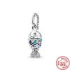 2025 Hot Sale 925 copper Balloon Rainbow Unicorn Charm Bead Fit Original Pantaro Bracelet Making Fine DIY Zircon For Women