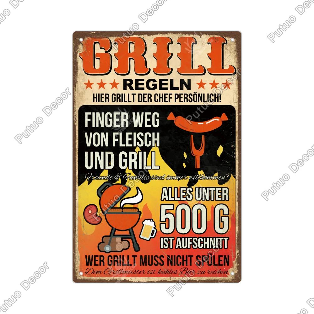 Putuo Decor Vintage German Metal Tin Sign  Rustic Wall Art for Home Office Cafe Farmhouse  Perfect Gift for Friends  Unique Deco