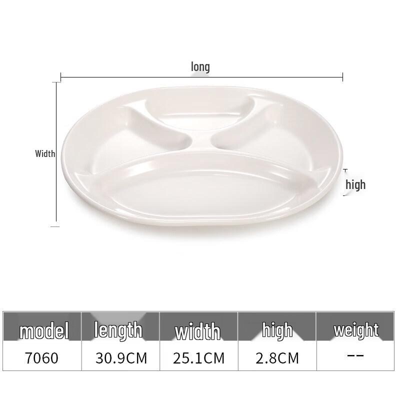 Melamine Multi-Compartment Cafeteria Tray - 5 Pack