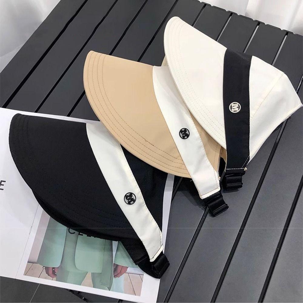 Foldable Summer Wide Brim Sunhat Korean Style UV Protection Visors Fisherman Ponytail Caps  Beach