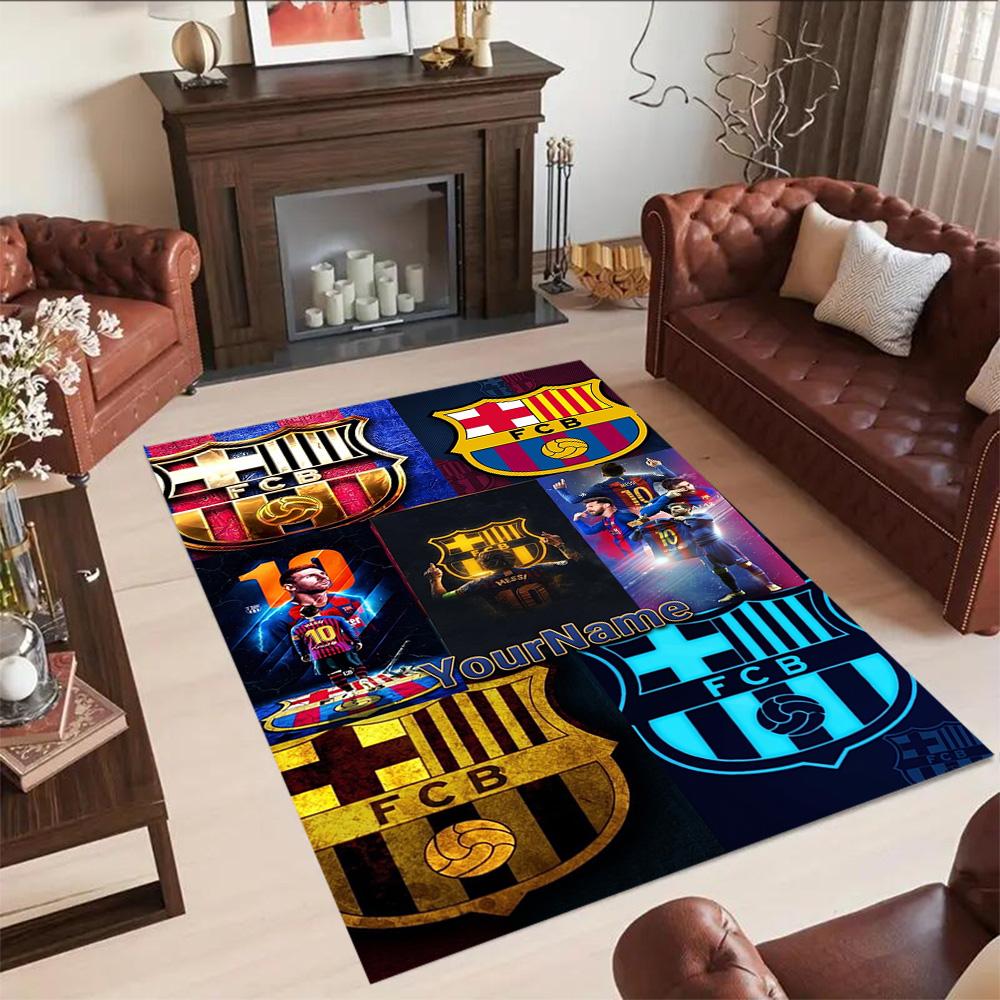 Fc Barcelona Customize Text Floor Rug Office Rug Perfect for Entryway Balcony Study Room Kitchen Antislip Carpet Office Home Decor