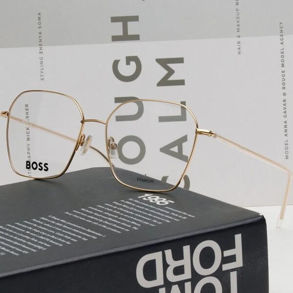 Hugo Boss Hugo Boss Titanium Eyeglass Frames BOSS1398 000 Square Lightweight Gold Rose Gold