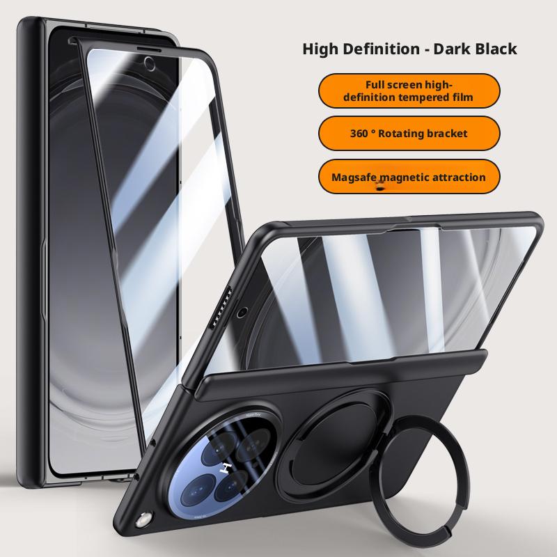 For Oppo Find N6 Case Skin Friendly Matte Magnetic 360° Rotating Bracket Folding Hinge with Film Lens Protection Hard Cover