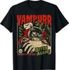 Vampurr Morde Ancora Gatto Nero Vintage Halloween Vampiro Maglietta