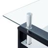 Vidaxl Mesa de Centro, Negro-Transparente, 95X55X40 Cm, Vidrio