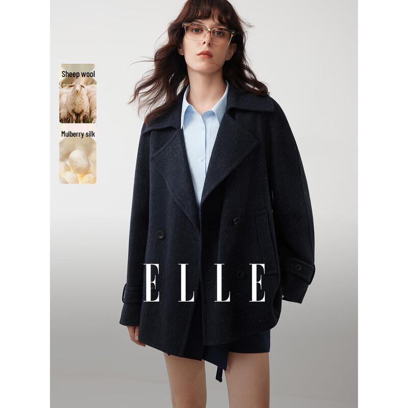 ELLE Merino Wool Double-Sided Coat M