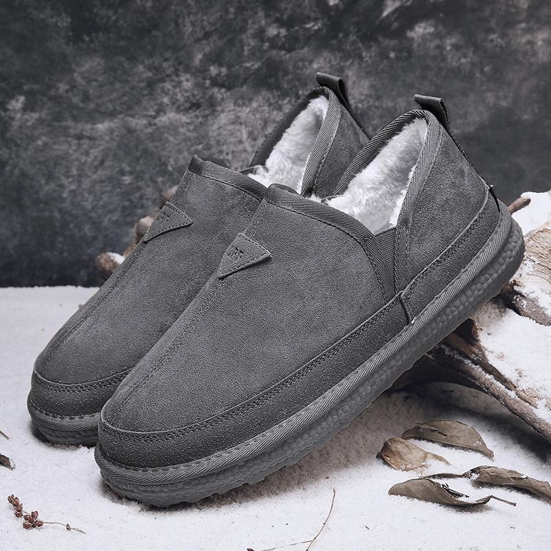 Fashion Male Sneakers Plus Velvet Non-slip Wear-Resistant Waterproof Keep Warm Comfortable Trendy All-match Platform Outdoor Round Toe