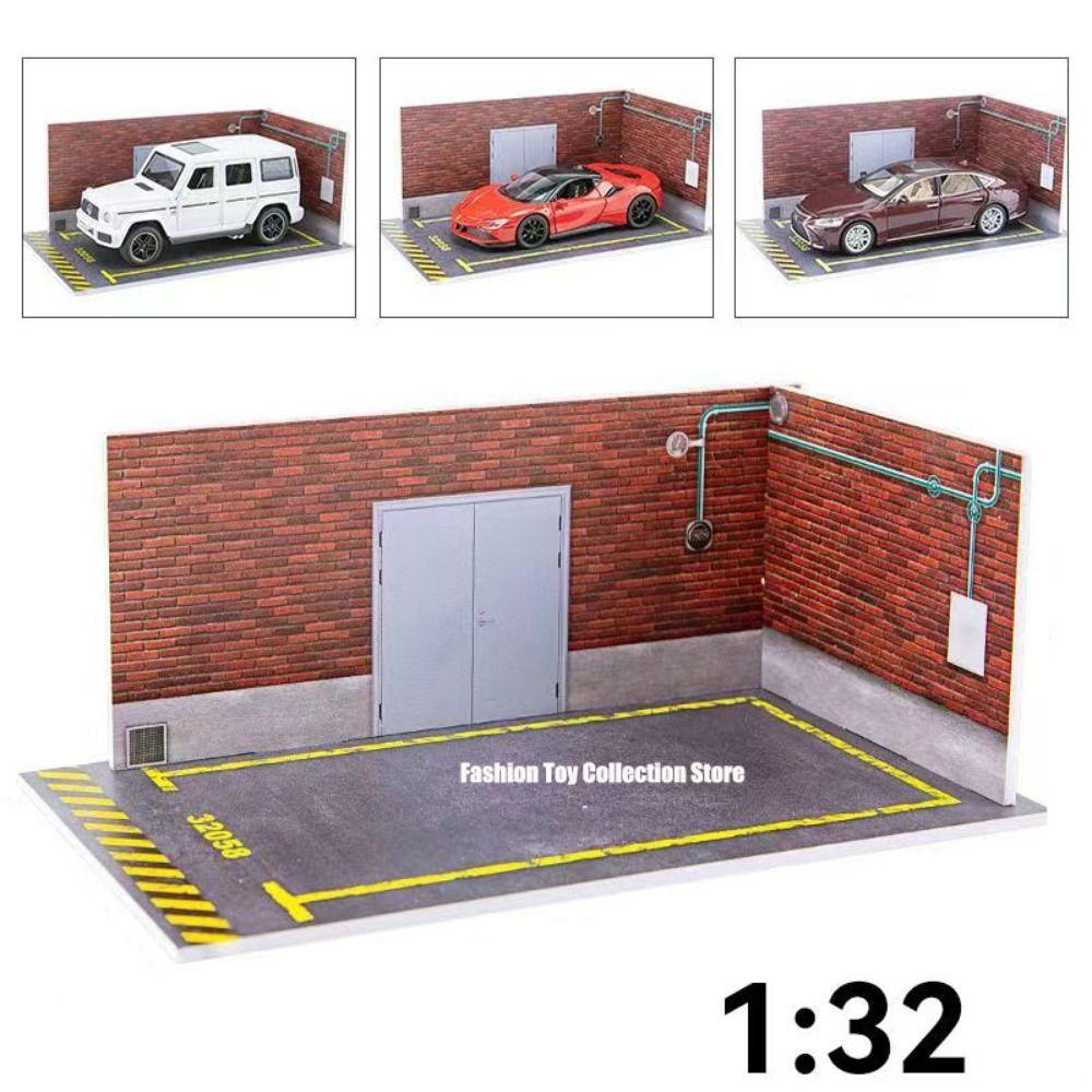 PVC Material 1/32 Car Garage Parking Space Garage DIY Scene Parking Lot Model  Kids Present