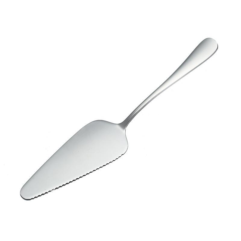 

1pc Premium Stainless Steel Cake Spatula - Serrated Edge for Effortless Slicing, Non-Stick Durable Baking Tool with Ergonomic Ha срібний