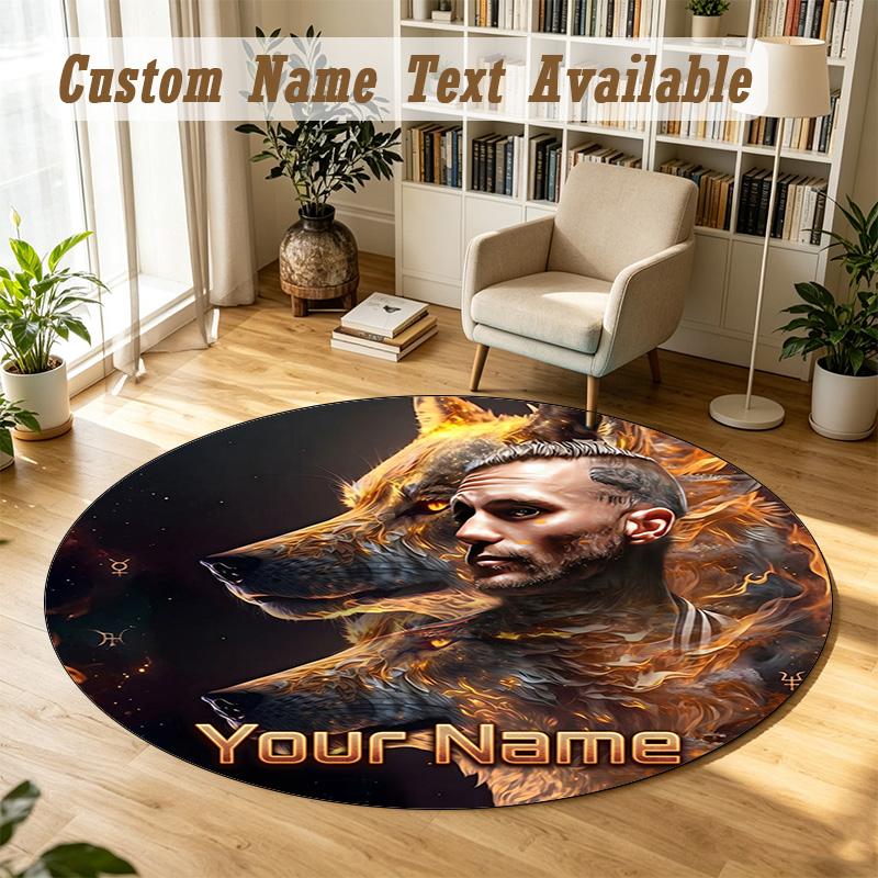 Round Rug Custom NameKontra K Pattern Non Slip Carpet Home Floor Decor