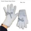 Adorable Cozy Ribbon Plush Gloves, Thermal Handwear for Students, Ladies Winter Fashion, Perfect Christmas Gift
