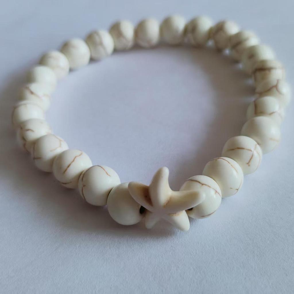 Bohemski anklet z rozgwiazdą i żółwiem: Ręcznie robiona tkana bransoletka modowa INS z biżuterią transgraniczną.