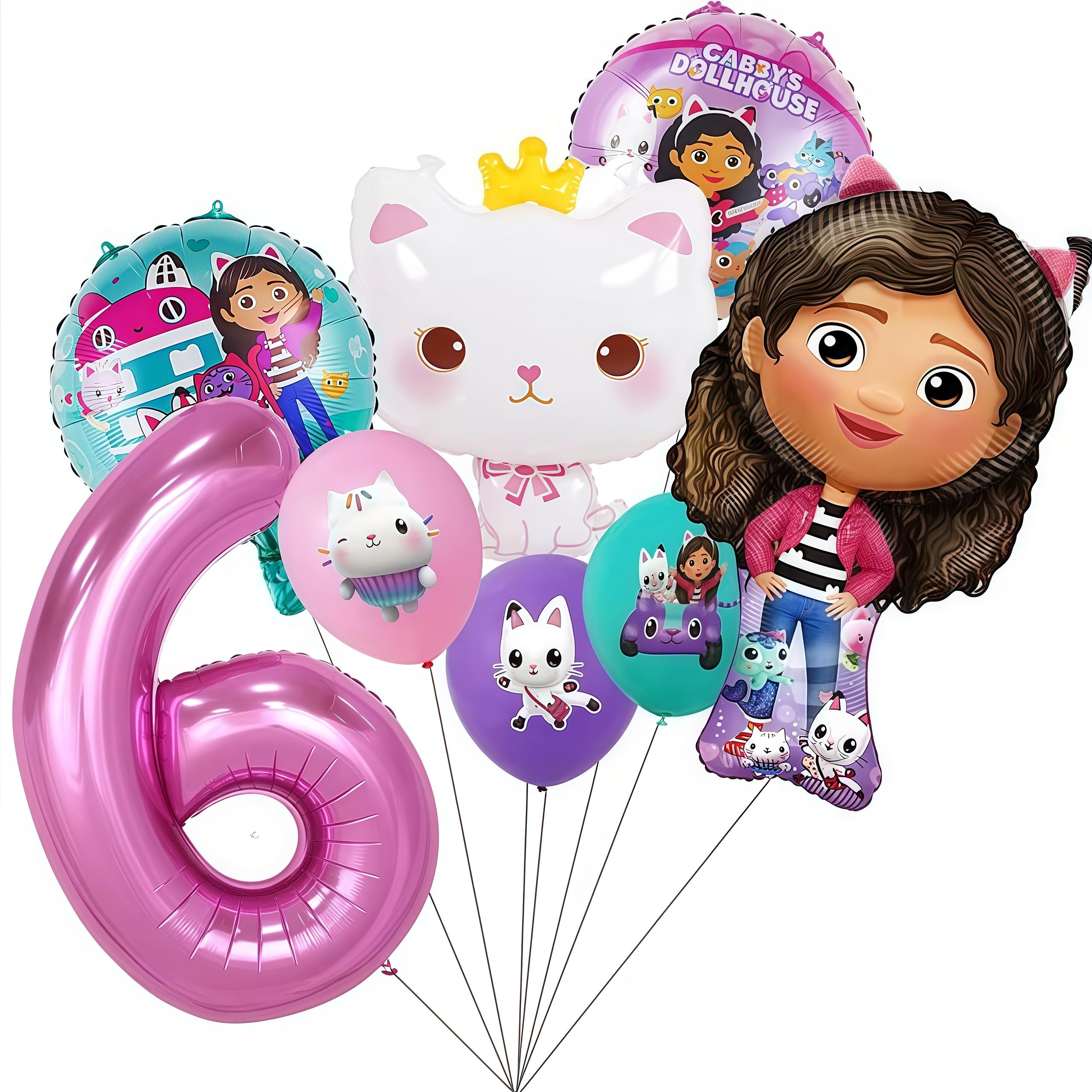 

Gabby Dollhouse Party Supplies Gabby Birthday Party Favor Plate Cup Set 3D Balloons For Kids Girls Party Gift Items Photo Booth Props others