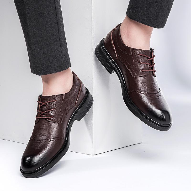 100% Genuine Leather Shoes Men Autumn Winter Warm Plush Business Office Mens Oxfords Cow Leather Luxury Casual Dress Shoes Man