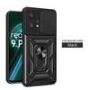 Voor Realme 9 Pro Plus Hoesje Realme 9 Cover Realme 9 Pro 5G+ Magnetische Ringhouder Armor Telefoonhoesje Schuif Camera Bescherming Achterkant