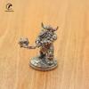 Vintage White Brass Miniature Dwarf Warrior Statue Desktop Board Game Warrior Model Toy Boys Desk Decorative Ornament Craft Gift