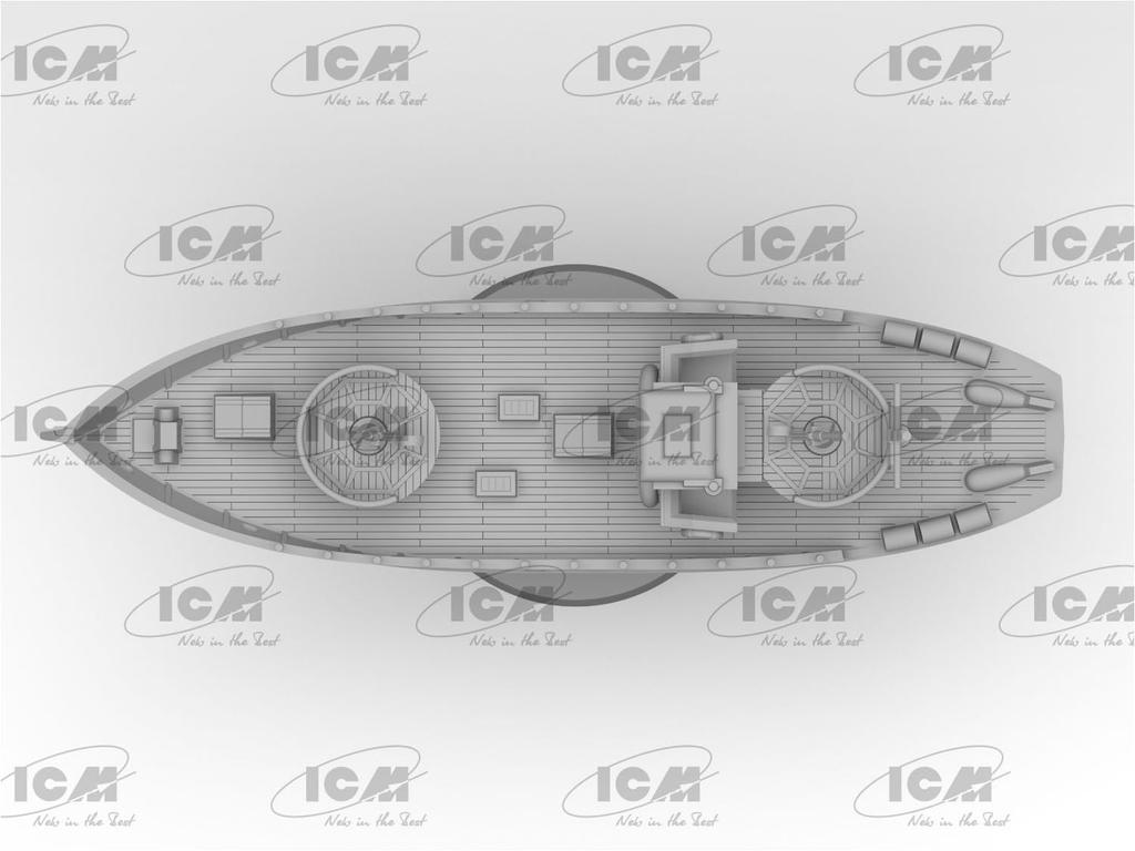 ICM World War II German Navy Combat Fishing Boat Plastic Model S018 1/350
